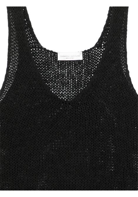 canotta scollo a v donna nera ROBERTO COLLINA | 261FXA4101409